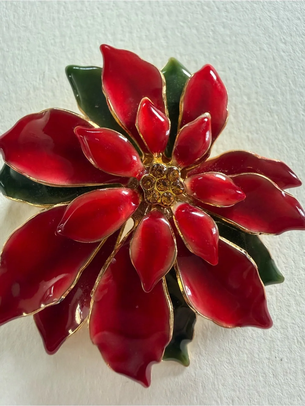 Vintage Poinsettia Brooch